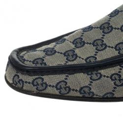 Pre Owned Gucci Navy Guccissima Loafers Size 41.5 