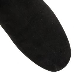 Pre Owned Gucci Black Suede Studded Ankle Boots Size 38