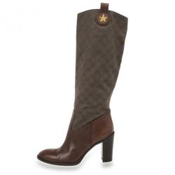 Gucci Brown GG Canvas 'Major' Tall Boots Size 41