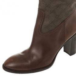 Gucci Brown GG Canvas 'Major' Tall Boots Size 41