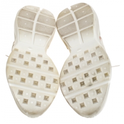 Gucci Ivory Leather Rhyton Vintage Logo Platform Sneakers Size 41