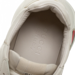 Gucci Ivory Leather Rhyton Vintage Logo Platform Sneakers Size 41