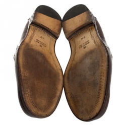 Gucci Brown Leather Penny Loafers Size 43.5