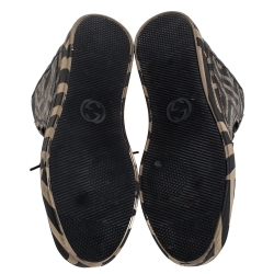 Gucci Black/Beige GG Supreme Canvas Caleido High Top Sneakers Size 42