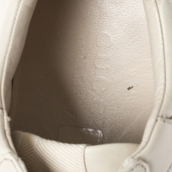 Gucci Ivory Leather Rhyton Vintage Logo Platform Sneakers Size 40