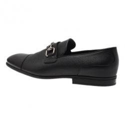 Pre Owned Gucci Black Leather Horsebit Loafers Size 44.5