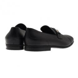 Pre Owned Gucci Black Leather Horsebit Loafers Size 44.5