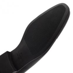 Pre Owned Gucci Black Leather Horsebit Loafers Size 44.5