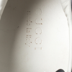 Pre Owned Gucci GG Black Leather Web Detail Low Top Sneakers Size 43