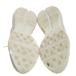 Gucci Ivory Leather Rhyton Vintage Logo Platform Sneakers Size 41