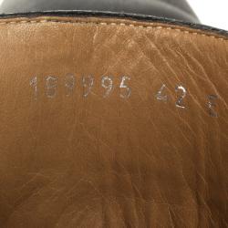 Pre Owned Gucci Black Leather Web Detail Drivers Size 42