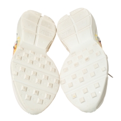 Pre Owned حذاء رياضي غوتشي رهيتون فينتدج شعار الماركة نعل سميك جلد عاجي مقاس 41