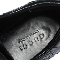 مملوكة مسبقًا حذاء رياضي غوتشي جلد غوتشيسيما أسود لازق فيلكرو مقاس 43.5