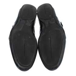 مملوكة مسبقًا حذاء رياضي غوتشي جلد غوتشيسيما أسود لازق فيلكرو مقاس 43.5