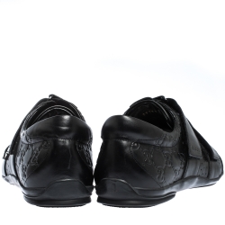 مملوكة مسبقًا حذاء رياضي غوتشي جلد غوتشيسيما أسود لازق فيلكرو مقاس 43.5