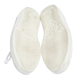 Pre Owned Gucci White Leather Ace Embroidered Tiger Low Top Sneakers Size 41