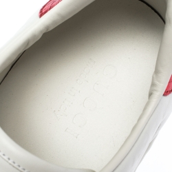 Pre Owned Gucci White Leather Ace Embroidered Tiger Low Top Sneakers Size 41