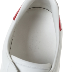 Gucci White Leather Ace Embroidered Tiger Low Top Sneakers Size 45