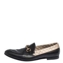 Gucci Black Leather Jordaan Horsebit Loafers Size 44