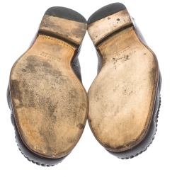 مملوكة مسبقًا Gucci Brown Leather Horsebit Slip On Loafers Size 41