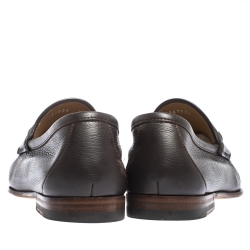 مملوكة مسبقًا Gucci Brown Leather Horsebit Slip On Loafers Size 41
