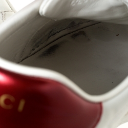 Pre Owned حذاء رياضي غوتشي "اسي" مزين مقلم و بطراز منخفض من أعلى جلد أبيض مقاس 40.5