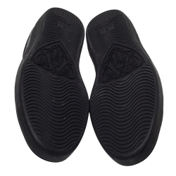 Pre Owned Gucci Black Leather Web Ace Low Top Sneakers Size 41.5