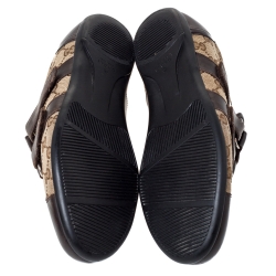 Gucci Brown Guccissima Canvas and Leather Velcro Sneakers Size 40
