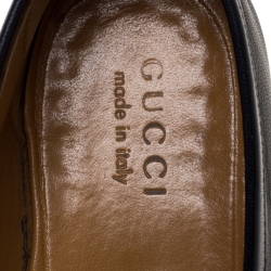 Pre Owned حذاء لوفرز غوتشى سليب أون شعار جى جى جلد أزرق مقاس 45