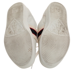 Gucci White Leather Ace Stripe Low Top Sneakers Size 39