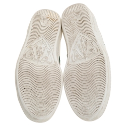 Gucci White Leather Ace Bee Web Detail Low Top Sneakers Size 42