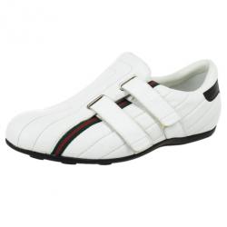مملوكة مسبقًا Gucci White Leather Velcro Sneakers Size 41