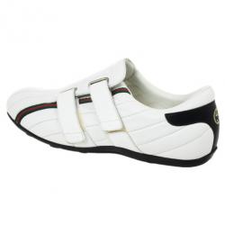 مملوكة مسبقًا Gucci White Leather Velcro Sneakers Size 41