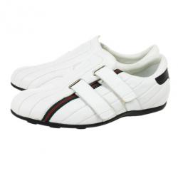 م ملوكة مسبقًا Gucci White Leather Velcro Sneakers Size 41