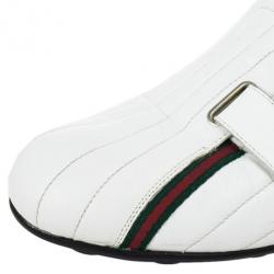 مملوكة مسبقًا Gucci White Leather Velcro Sneakers Size 41