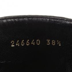 Pre Owned Gucci Black Leather Bamboo Classic High Knee Length Boots Size 38.5