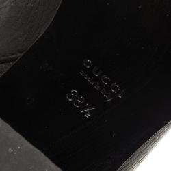 Pre Owned Gucci Black Leather Bamboo Classic High Knee Length Boots Size 38.5