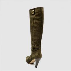 مملوكة مسبقًا Gucci Brown Suede Hysteria' Knee Length Boots Size 35.5