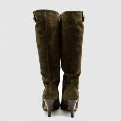 مملوكة مسبقًا Gucci Brown Suede Hysteria' Knee Length Boots Size 35.5