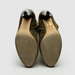 مملوكة مسبقًا Gucci Brown Suede Hysteria' Knee Length Boots Size 35.5