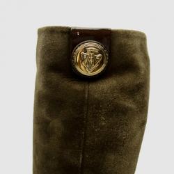 مملوكة مسبقًا Gucci Brown Suede Hysteria' Knee Length Boots Size 35.5