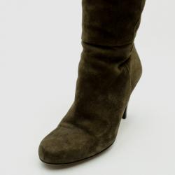 مملوكة مسبقًا Gucci Brown Suede Hysteria' Knee Length Boots Size 35.5