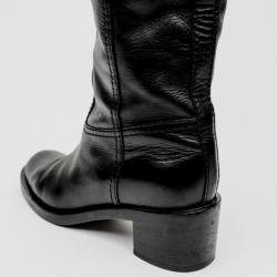 Pre Owned Gucci Black Leather Knee Length Boots Size 38