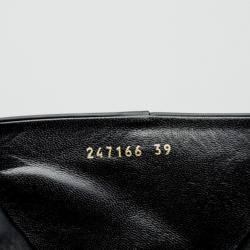 Pre Owned Gucci Black Leather Mid Calf Platform Boots Size 39