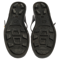 Pre Owned صندل غوتشي سير إبزيم مزخرف نمر ومارمونت مطاط أسود مقاس 43