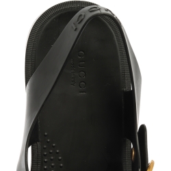 Pre Owned صندل غوتشي سير إبزيم مزخرف نمر ومارمونت مطاط أسود مقاس 43