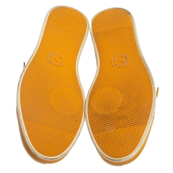 مملوكة مسبقًا Gucci Yellow/Beige GG Canvas and Leather Low Top Sneakers Size 44