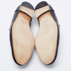 Pre Owned Gucci Black  Lizard Embossed  Horsebit Loafers Size 44