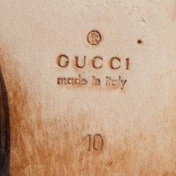 Pre Owned Gucci Black  Lizard Embossed  Horsebit Loafers Size 44