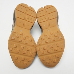 مملوكة مسبقًا Gucci Black Leather Rhyton Sneakers Size 40.5